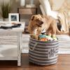 imageBone Dry Pet Storage Collection Striped Paw Patch Bin Small Round NavyGray