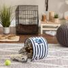 imageBone Dry Pet Storage Collection Striped Paw Patch Bin Small Round NavyNavy