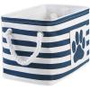 imageBone Dry Pet Storage Collection Striped Paw Patch Bin Small Round NavyNavy