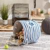 imageBone Dry Pet Storage Collection Striped Paw Patch Bin Small Round NavyNavy