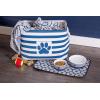 imageBone Dry Pet Storage Collection Striped Paw Patch Bin Small Round NavyNavy