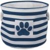 imageBone Dry Pet Storage Collection Striped Paw Patch Bin Small Round NavyNavy