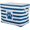 imageBone Dry Pet Storage Collection Striped Paw Patch Bin Small Round NavyNavy