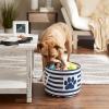 imageBone Dry Pet Storage Collection Striped Paw Patch Bin Small Round NavyNavy