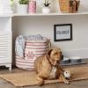 imageBone Dry Pet Storage Collection Striped Paw Patch Bin Small Round NavyRose