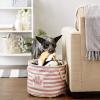 imageBone Dry Pet Storage Collection Striped Paw Patch Bin Small Round NavyRose