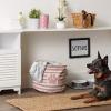 imageBone Dry Pet Storage Collection Striped Paw Patch Bin Small Round NavyRose