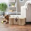 imageBone Dry Pet Storage Collection Toy Basket Medium 21x13x8quot Brown Plastic WickerBeige Plastic Wicker