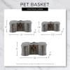 imageBone Dry Pet Storage Collection Toy Basket Medium 21x13x8quot Brown Plastic WickerBrown Plastic Wicker
