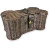 imageBone Dry Pet Storage Collection Toy Basket Medium 21x13x8quot Brown Plastic WickerBrown Plastic Wicker