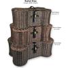 imageBone Dry Pet Storage Collection Toy Basket Medium 21x13x8quot Brown Plastic WickerBrown Plastic Wicker