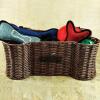 imageBone Dry Pet Storage Collection Toy Basket Medium 21x13x8quot Brown Plastic WickerBrown Plastic Wicker