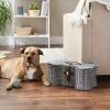 imageBone Dry Pet Storage Collection Toy Basket Medium 21x13x8quot Brown Plastic WickerGray Plastic Wicker