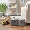 imageBone Dry Pet Storage Collection Toy Basket Medium 21x13x8quot Brown Plastic WickerGray Plastic Wicker