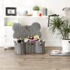 imageBone Dry Pet Storage Collection Toy Basket Medium 21x13x8quot Brown Plastic WickerGray Plastic Wicker