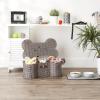imageBone Dry Pet Storage Collection Toy Basket Medium 21x13x8quot Brown Plastic WickerGray Plastic Wicker