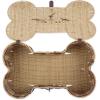imageBone Dry Pet Storage Collection Toy Basket Medium 21x13x8quot Brown Plastic WickerStripe Plastic Wicker