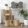 imageBone Dry Pet Storage Collection Toy Basket Medium 21x13x8quot Brown Plastic WickerStripe Plastic Wicker
