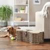 imageBone Dry Pet Storage Collection Toy Basket Medium 21x13x8quot Brown Plastic WickerStripe Plastic Wicker