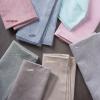 imageDII 100 Cotton Solid Chambray Kitchen Set Oven Mitts Blue 2 PieceBarn Red