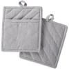 imageDII 100 Cotton Solid Chambray Kitchen Set Oven Mitts Blue 2 PieceGray