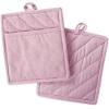 imageDII 100 Cotton Solid Chambray Kitchen Set Oven Mitts Blue 2 PieceRose