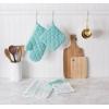 imageDII Basic Terry Collection 100 Cotton Quilted Oven Mitt Aqua 2 PieceAqua