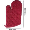 imageDII Basic Terry Collection 100 Cotton Quilted Oven Mitt Aqua 2 PieceBarn Red