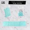 imageDII Basic Terry Collection 100 Cotton Quilted Oven Mitt Aqua 2 PieceBarn Red