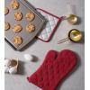 imageDII Basic Terry Collection 100 Cotton Quilted Oven Mitt Aqua 2 PieceBarn Red