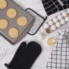 imageDII Basic Terry Collection 100 Cotton Quilted Oven Mitt Aqua 2 PieceBlack