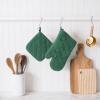 imageDII Basic Terry Collection 100 Cotton Quilted Oven Mitt Aqua 2 PieceDark Green