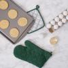 imageDII Basic Terry Collection 100 Cotton Quilted Oven Mitt Aqua 2 PieceDark Green
