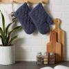 imageDII Basic Terry Collection 100 Cotton Quilted Oven Mitt Aqua 2 PieceFrench Blue