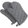 imageDII Basic Terry Collection 100 Cotton Quilted Oven Mitt Aqua 2 PieceGray