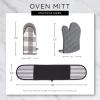imageDII Basic Terry Collection 100 Cotton Quilted Oven Mitt Aqua 2 PieceGray
