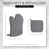 imageDII Basic Terry Collection 100 Cotton Quilted Oven Mitt Aqua 2 PieceMint