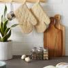 imageDII Basic Terry Collection 100 Cotton Quilted Oven Mitt Aqua 2 PiecePebble