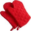 imageDII Basic Terry Collection 100 Cotton Quilted Oven Mitt Aqua 2 PieceRed