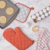 imageDII Basic Terry Collection 100 Cotton Quilted Oven Mitt Aqua 2 PieceSpice