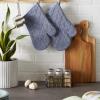 imageDII Basic Terry Collection 100 Cotton Quilted Oven Mitt Aqua 2 PieceStonewash Blue