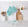 imageDII Basic Terry Collection Quilted 100 Cotton Pan Handle Black 3 PieceAqua
