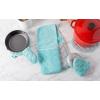 imageDII Basic Terry Collection Quilted 100 Cotton Pan Handle Black 3 PieceAqua