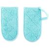 imageDII Basic Terry Collection Quilted 100 Cotton Pan Handle Black 3 PieceAqua