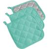 imageDII Basic Terry Collection Quilted 100 Cotton Pan Handle Black 3 PieceAqua