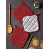 imageDII Basic Terry Collection Quilted 100 Cotton Pan Handle Black 3 PieceBarn Red