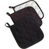 imageDII Basic Terry Collection Quilted 100 Cotton Pan Handle Black 3 PieceBlack