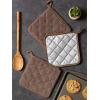 imageDII Basic Terry Collection Quilted 100 Cotton Pan Handle Black 3 PieceBrown