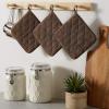 imageDII Basic Terry Collection Quilted 100 Cotton Pan Handle Black 3 PieceBrown