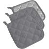 imageDII Basic Terry Collection Quilted 100 Cotton Pan Handle Black 3 PieceGray